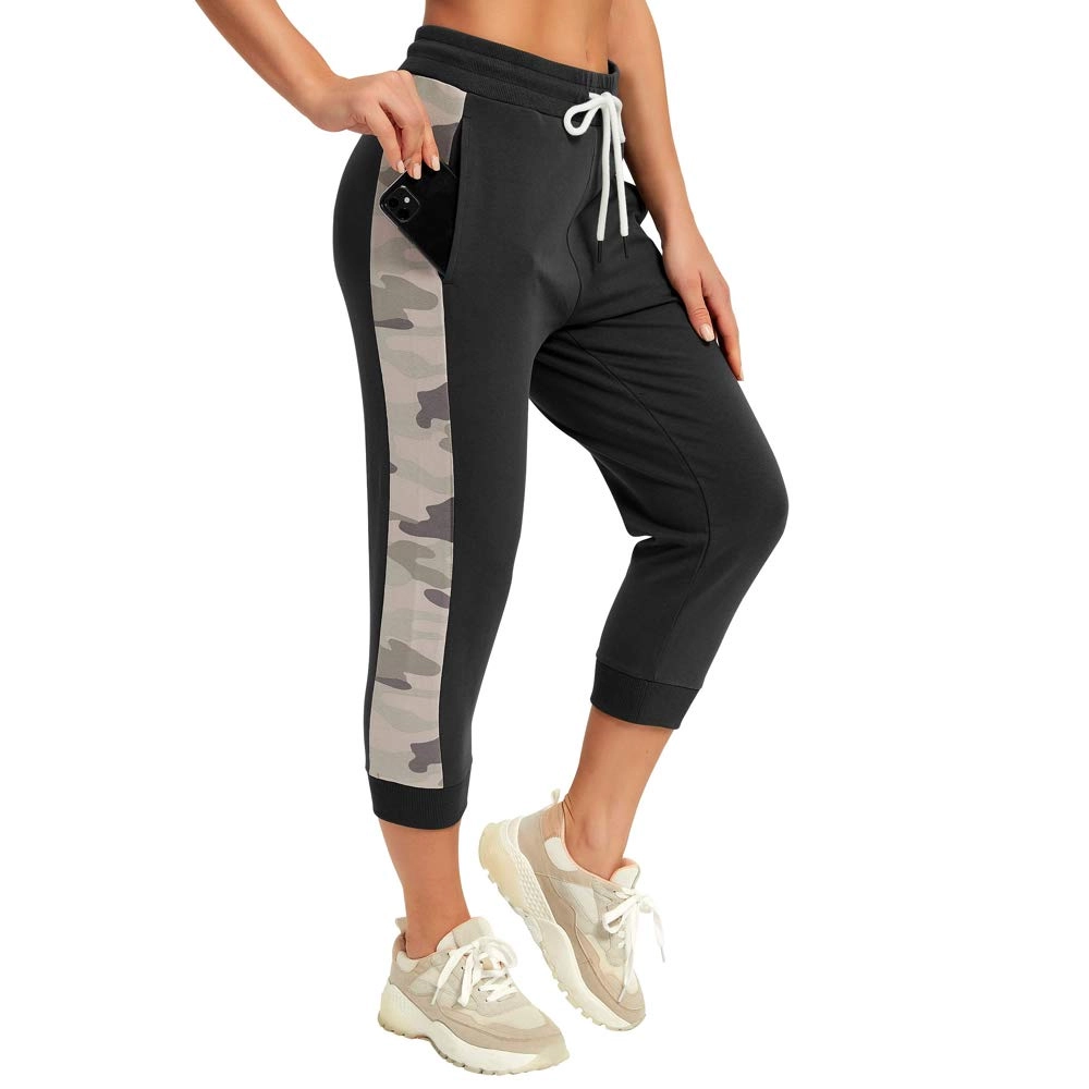 Sportswear Women S Sweat Pants Cotton Athletic Capri Joggers Elastic Waist Workout Sports Trousers With Pockets
