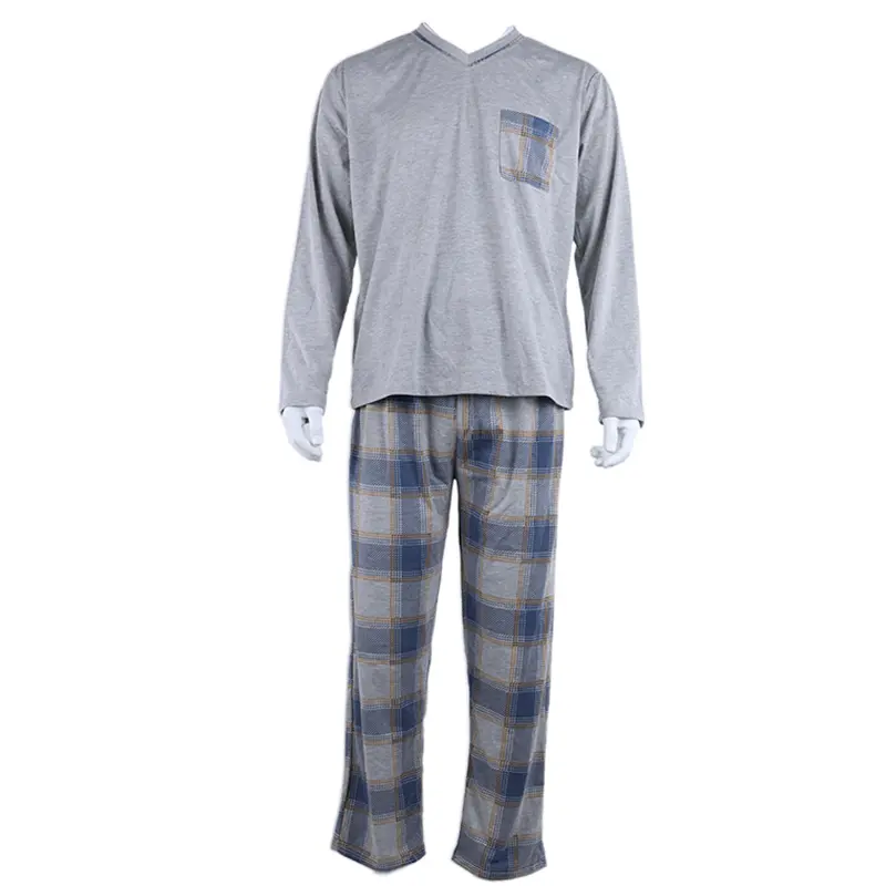 Cotton Pajama Set Long Sleeve Thermal Light Pajamas Tops And Bottoms Plaid Sets Sleepwear Manufacturer Wholesale Supplier Bangladesh